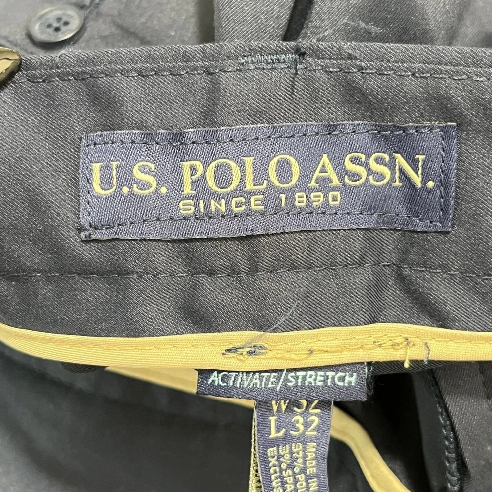 U.S. Polo Assn. Activate Stretch Pants Mens 32x28 Flat Front Chino Casual Office